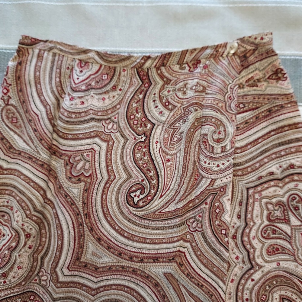 Vintage Talbots Petites Pure Silk Paisley Floral Button Wrap Maxi Skirt Size 10P